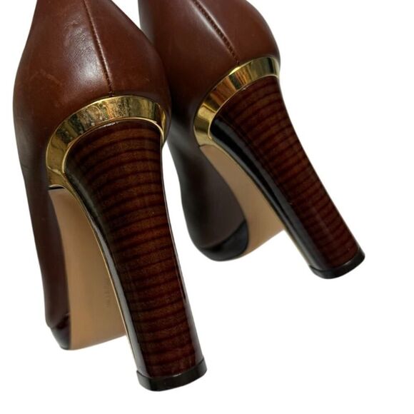 Salvatore Ferragamo Brown Tamina Heels Sz. 7 - Picture 3 of 9